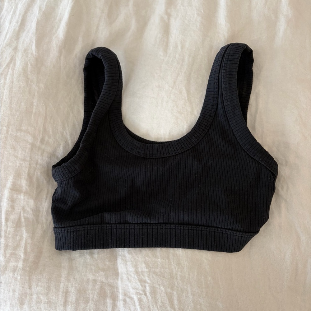 Alo wellness bra ribbed black small
